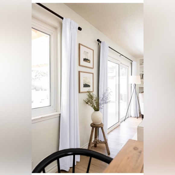 Brookstone Blackout RodPocket Curtain Set of 2 Panels 50”x96” White like new 🏖️ - Picture 2 of 7
